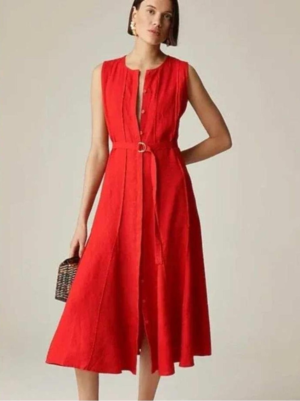 NWT J. Crew seamed linen dress